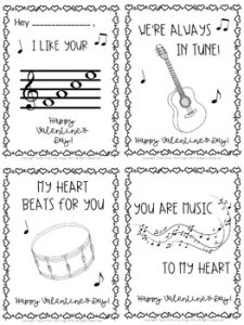 Musical Valentine's Day Printable Cards FREEBIE - Teach From The Stage