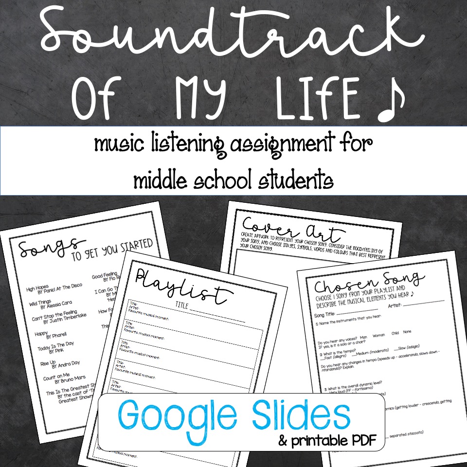 Soundtrack Of My Life Elements Of Music Analysis Project Teach From 