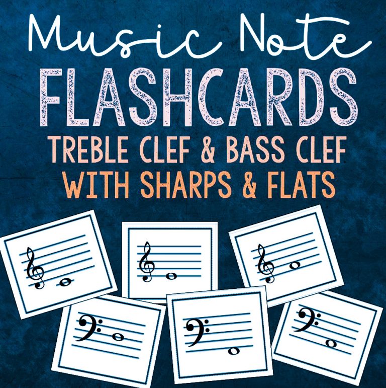 Treble & Bass Clef Printable Music Note Flashcards