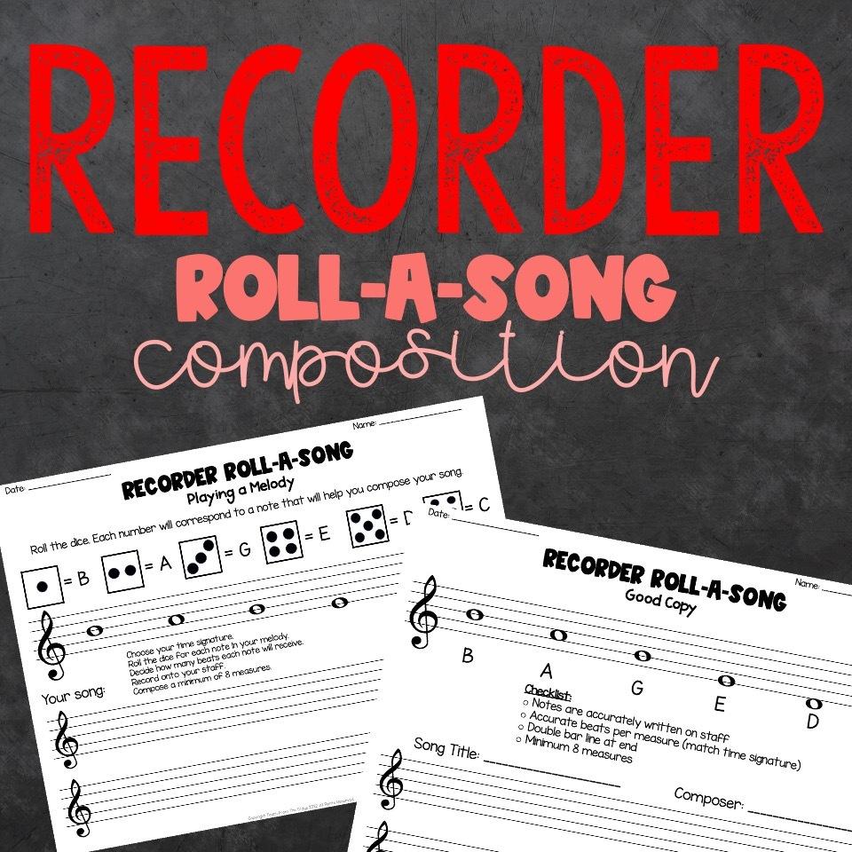 Recorder Roll-A-Song Music Composing FREEBIE
